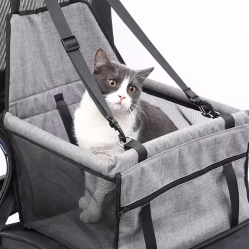 Foldable Pet Car Safety Seat - Secure, Comfy & Travel-Ready
