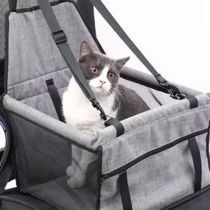 Foldable Pet Car Safety Seat - Secure, Comfy & Travel-Ready