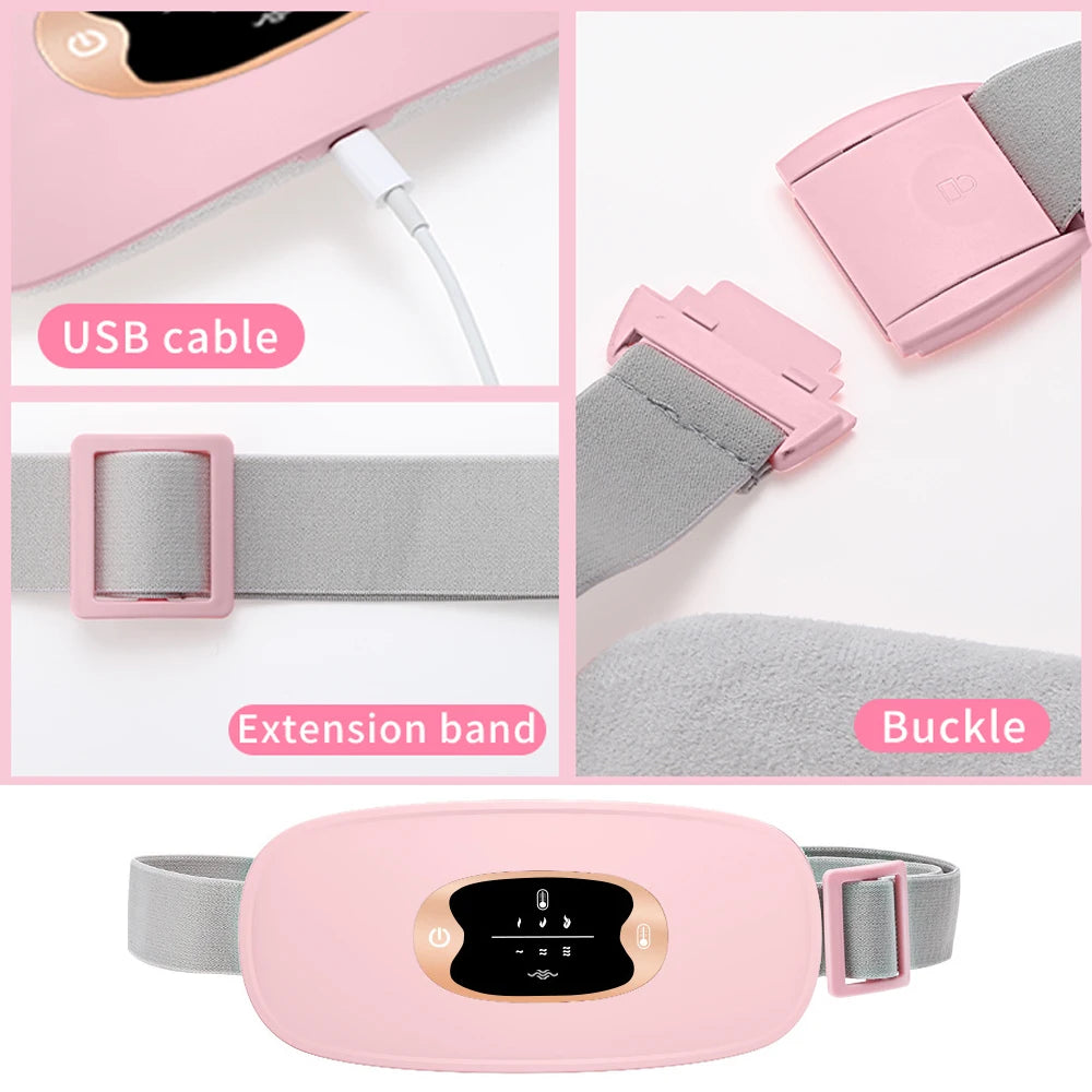 Electric Period Cramp Heating Massager - Vibrating Waist & Abdominal Relief Wrap