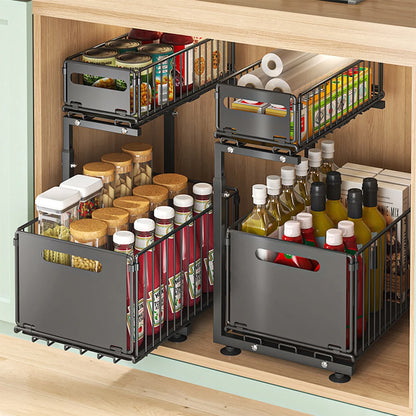 Undersink Pull-Out Organizer Cabinet (2 Tiers) - Maximize Space, Minimize Mess