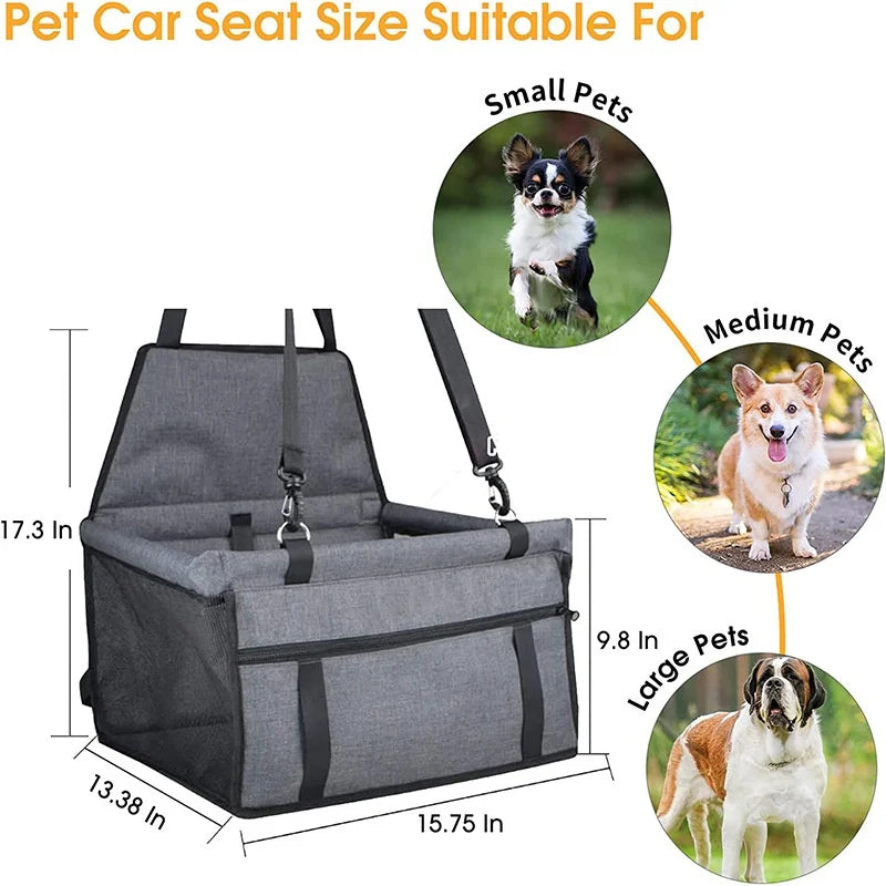 Foldable Pet Car Safety Seat - Secure, Comfy & Travel-Ready