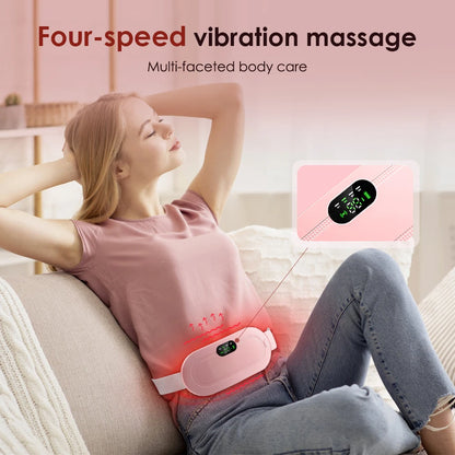 Electric Period Cramp Heating Massager - Vibrating Waist & Abdominal Relief Wrap